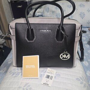 Michael Kors Mercer Medium Color-Block Belted Satchel